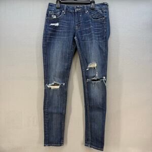 Vigoss Jeans Women's 27x31(4) The Blue The Jagger Skinny Distressed Preppy